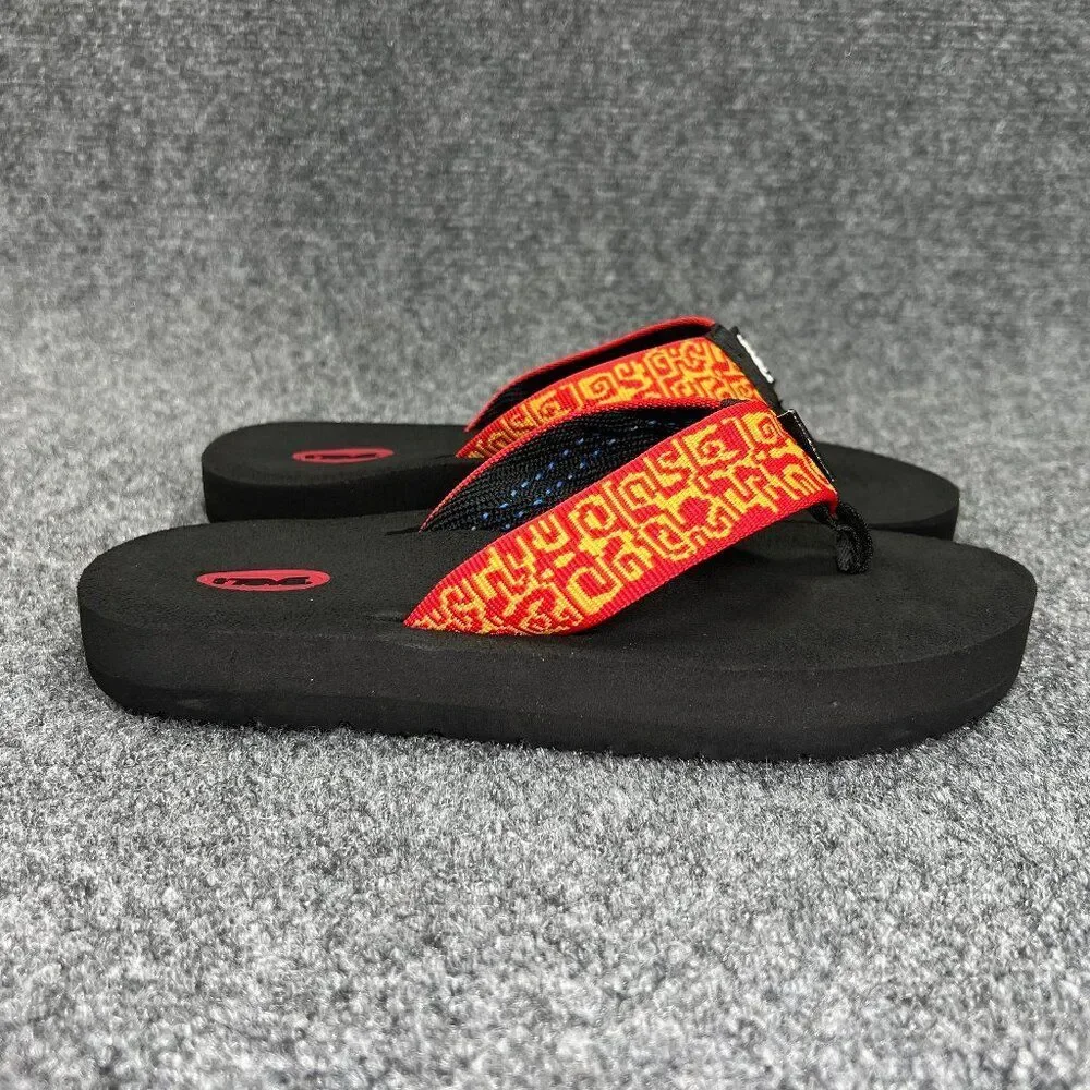 Teva Sandals Women's‎ 6 Red Vintage Toe Post Platform Beach Athletic Flip Flops